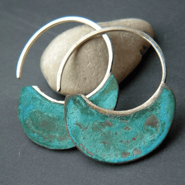 Boucles d'oreilles vintage usées turquoise