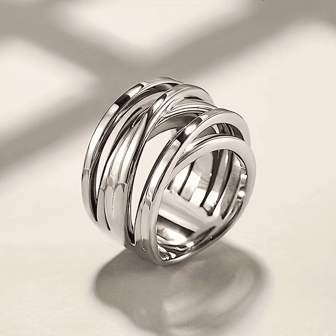Bague en Argent Superposée Vintage