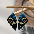 Boucles d'oreilles vintage en forme d'ailes de papillon exotiques