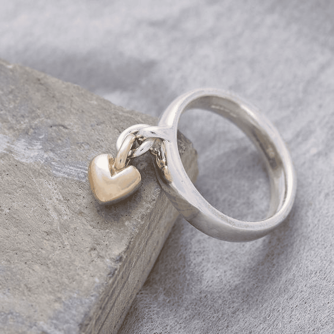 Bague en Argent Vintage Dangling Sydän