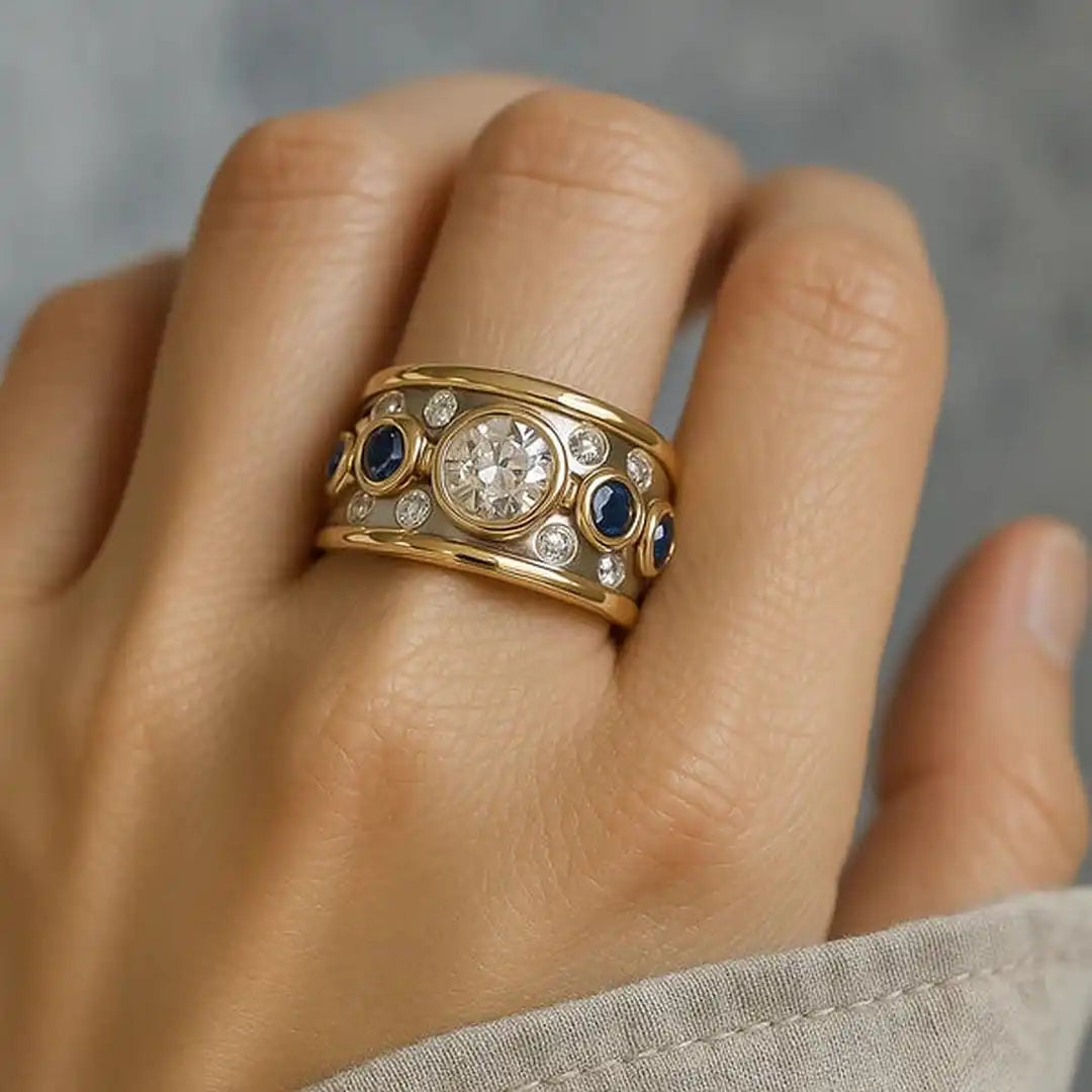 Bague Vintage en Zircon Cubique Encastré