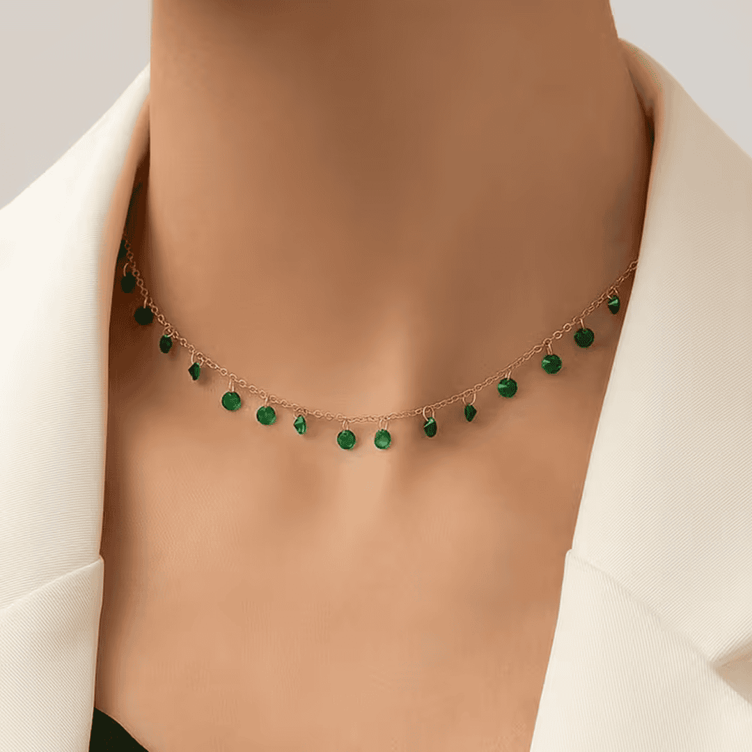 Collier Goutte d'Émeraude Fait Main