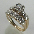 Bague dorée scintillante vintage
