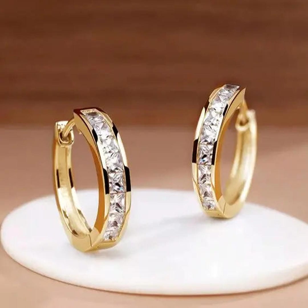 Boucles d'oreilles en cristal doré