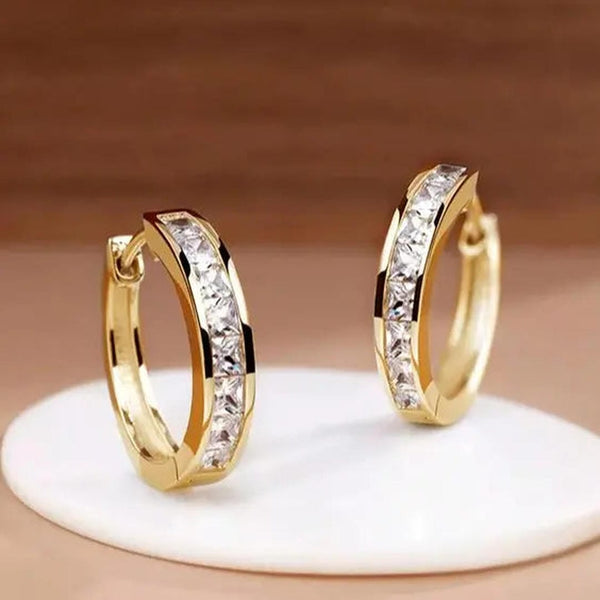 Boucles d'oreilles en cristal doré