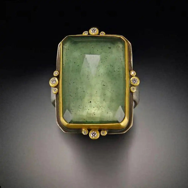 Bague Vintage Verte et Dorée