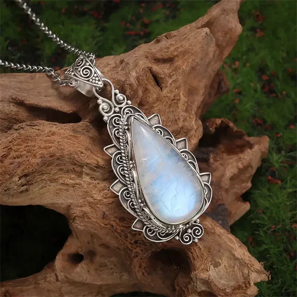 Collier en Pierre de Lune Luxe Goutte