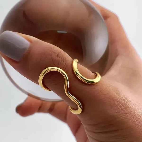Bague en forme d'onde irrégulière | or