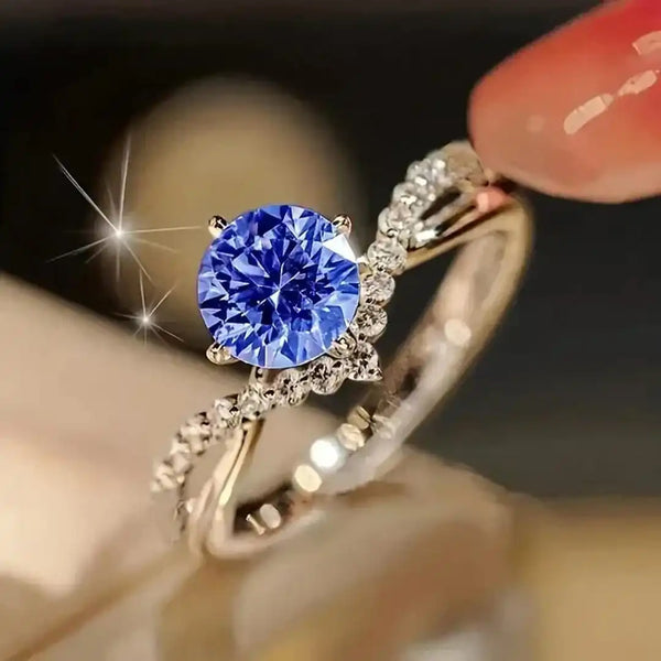 Bague en Cristal Exotique Bleue