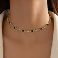 Collier pendentif vert émeraude