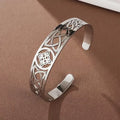 Bracelet ajouré ouvert exquis | Or blanc