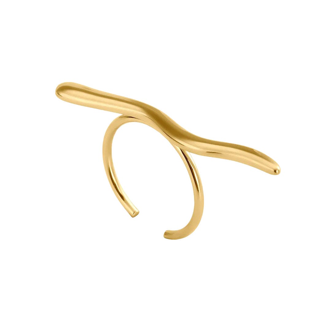 Bague en branche dorée minimaliste