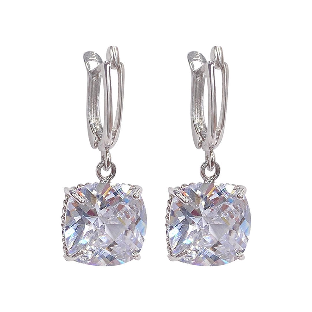 Boucles d'oreilles en zirconium blanc doré