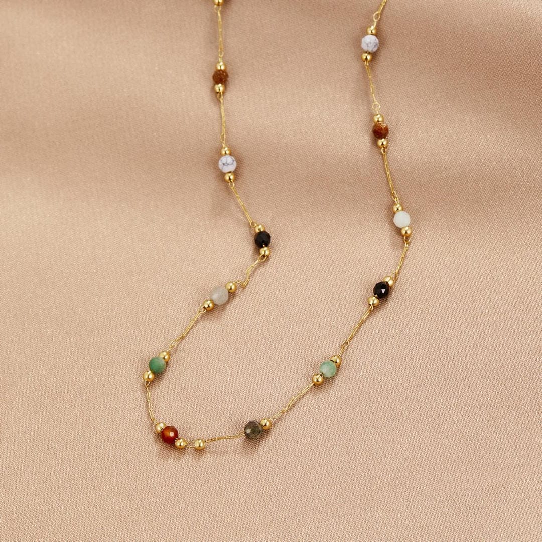 Collier en pierres précieuses colorées Aria
