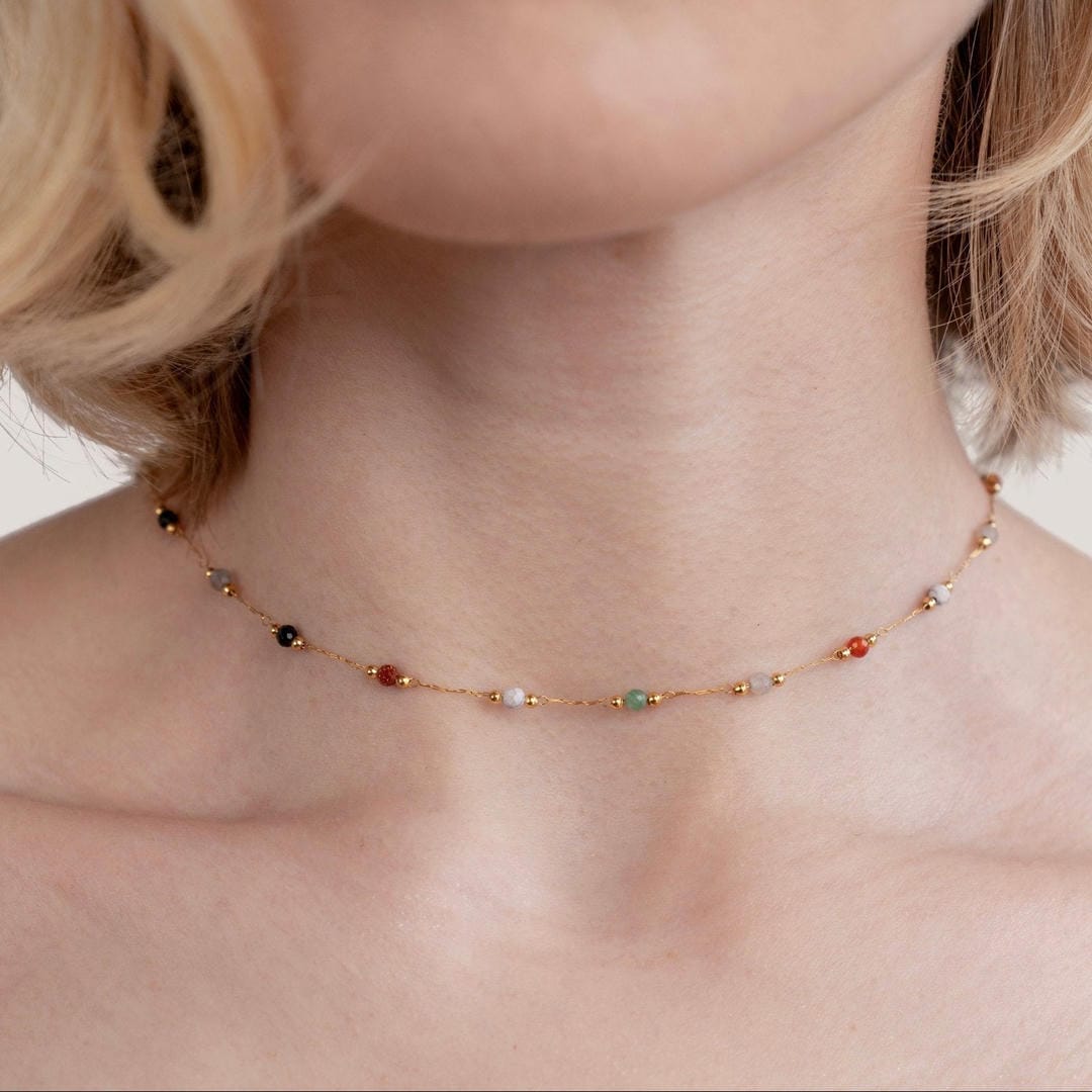 Collier en pierres précieuses colorées Aria