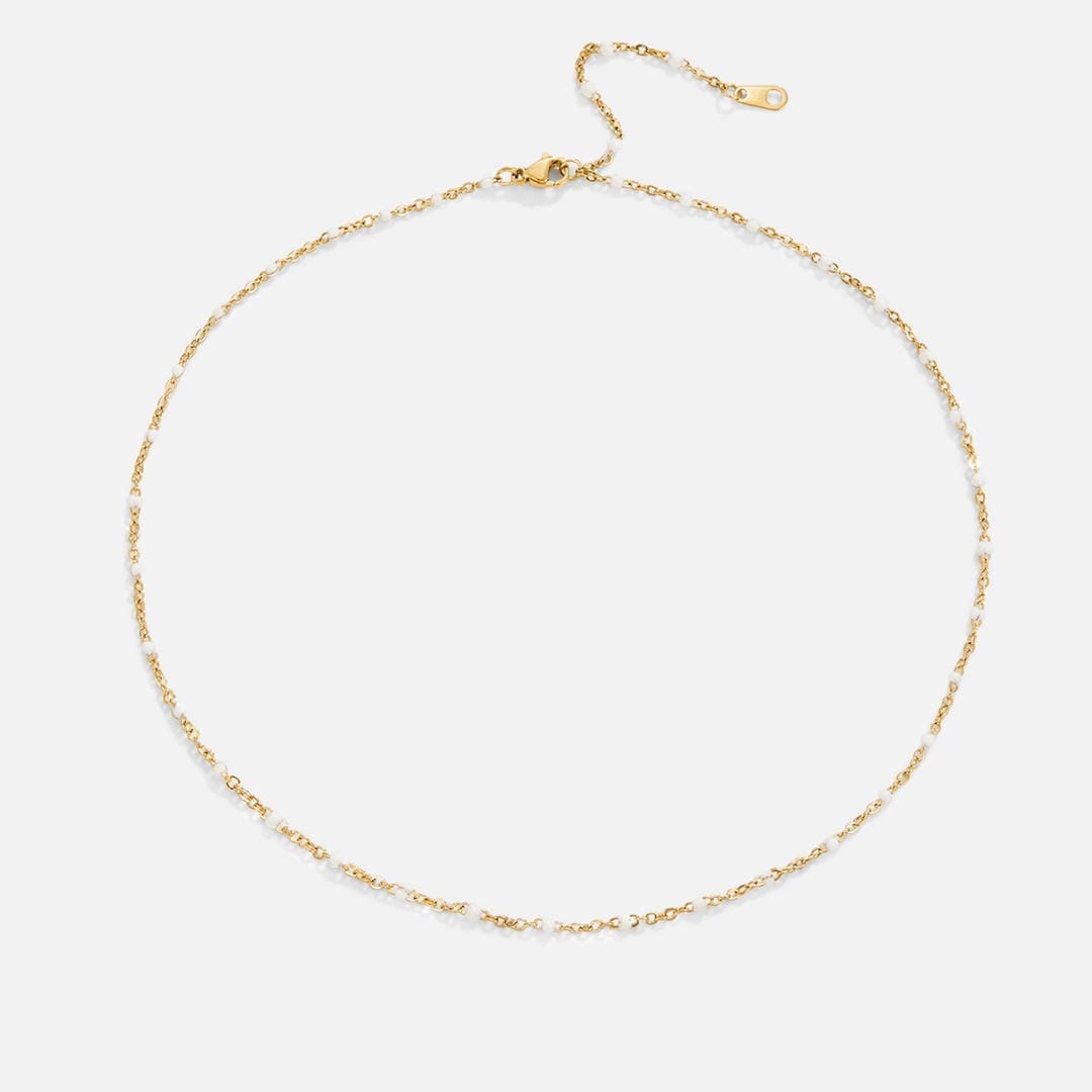 Collier en perles blanc pur