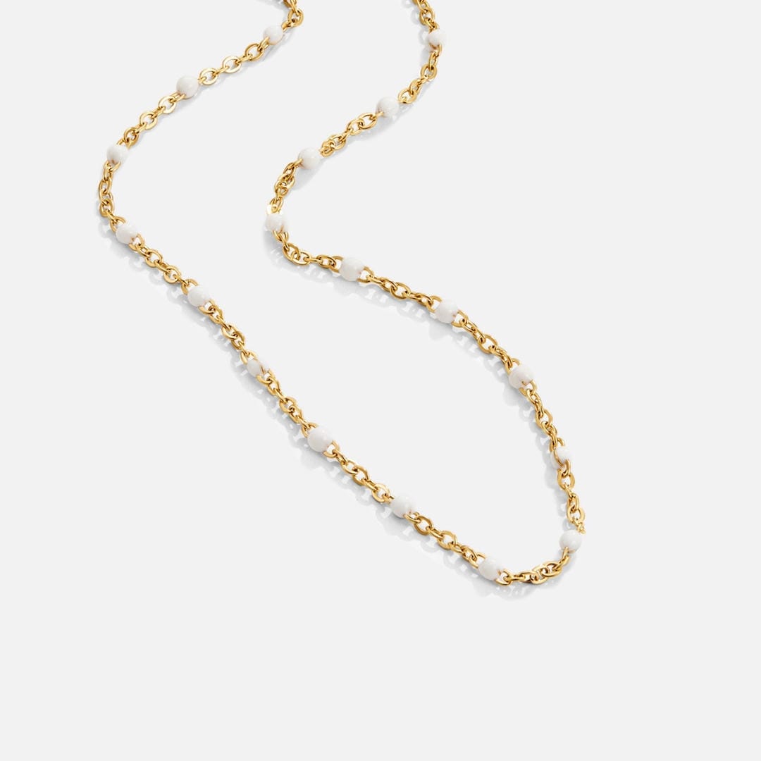 Collier en perles blanc pur