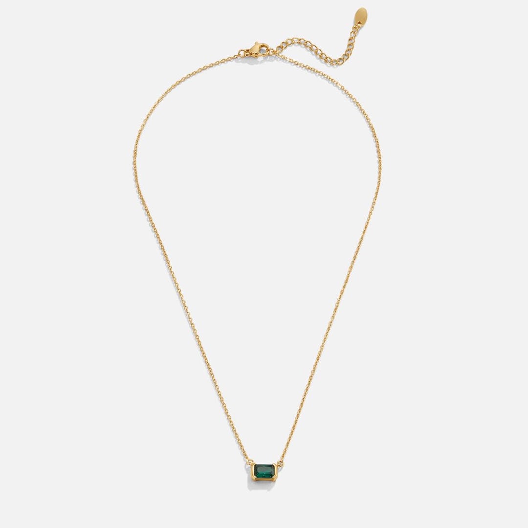 Collier en or émeraude verte