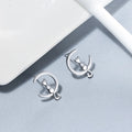 Boucles d'oreilles en argent sterling avec des boutons de chat et de lune