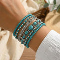 Bracelet boho turquoise avec perles