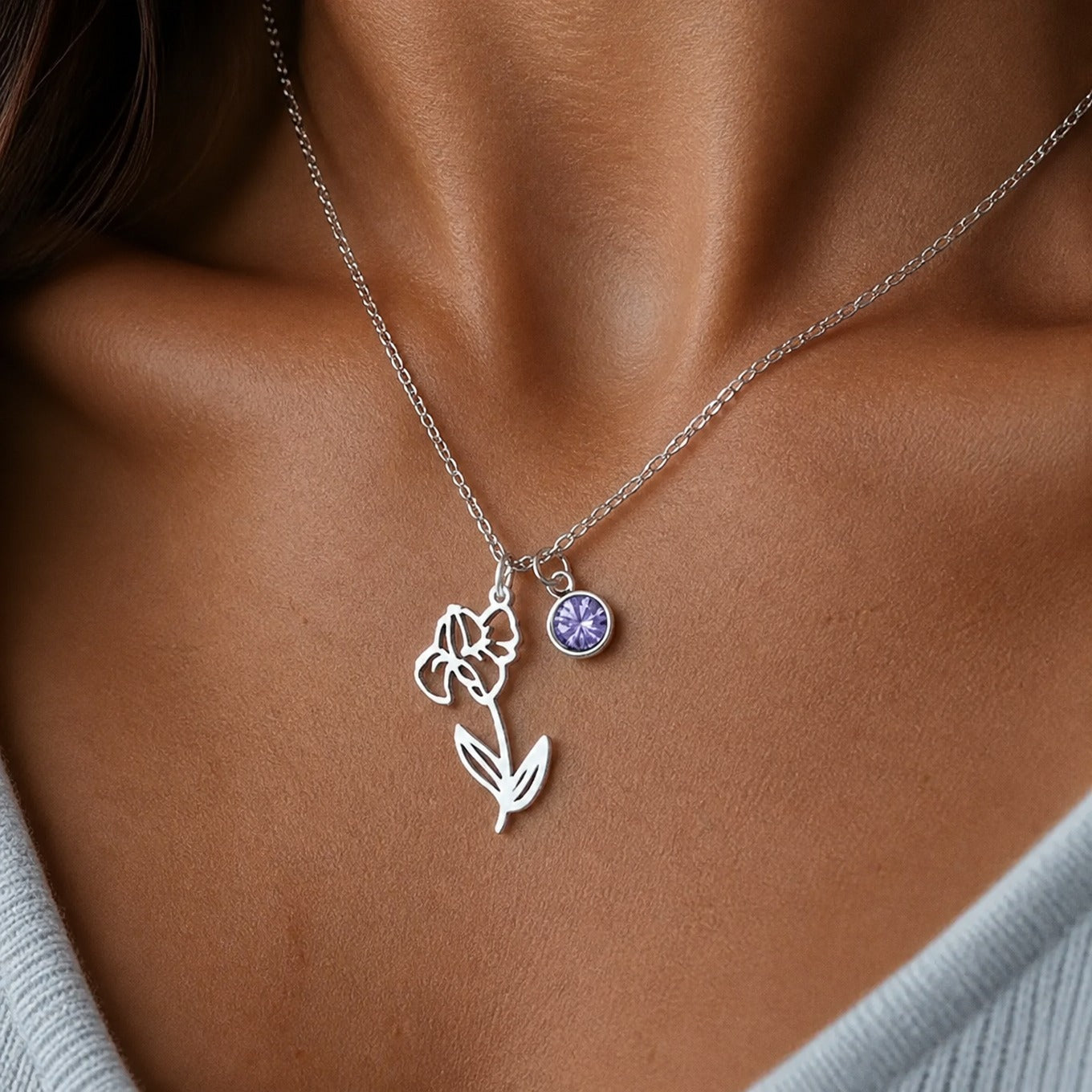 Collier pendentif botanique personnalisé