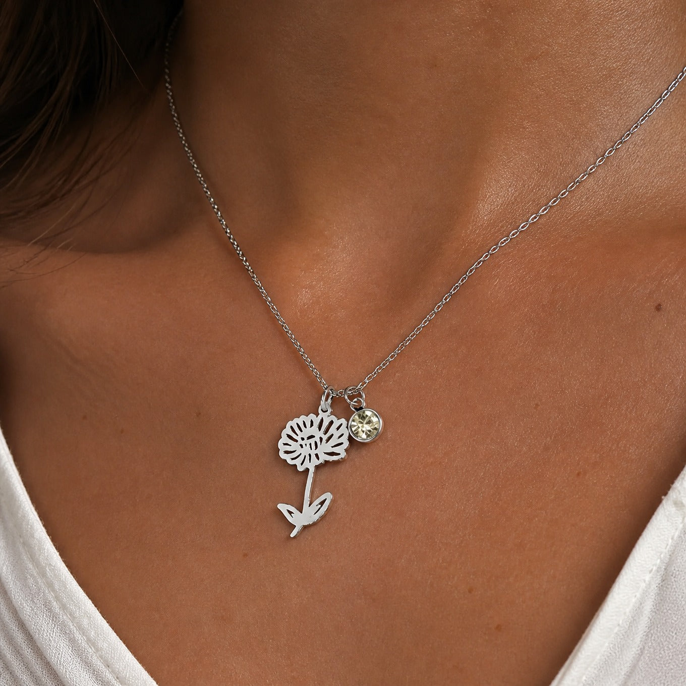 Collier pendentif botanique personnalisé