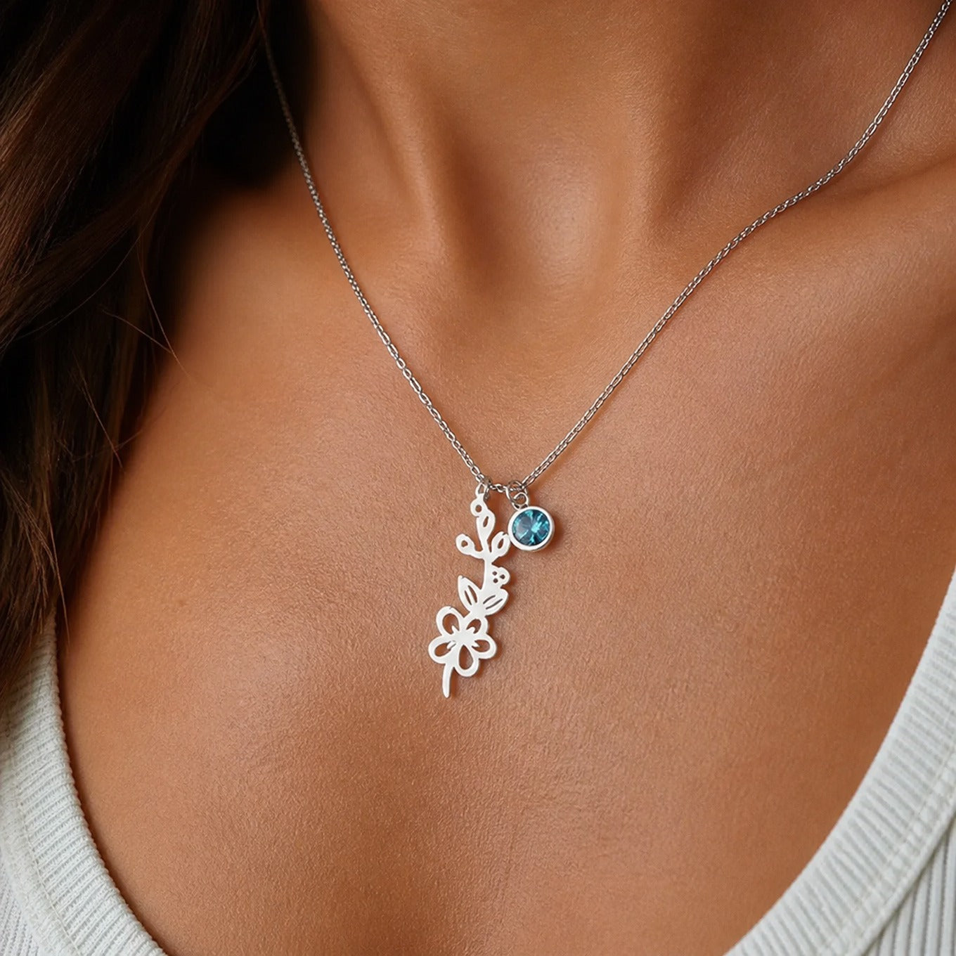 Collier pendentif botanique personnalisé