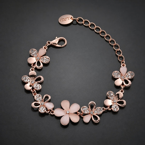 Bracelet Fleur Rose Éternelle