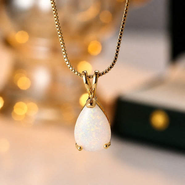 Collier pendentif opale scintillant