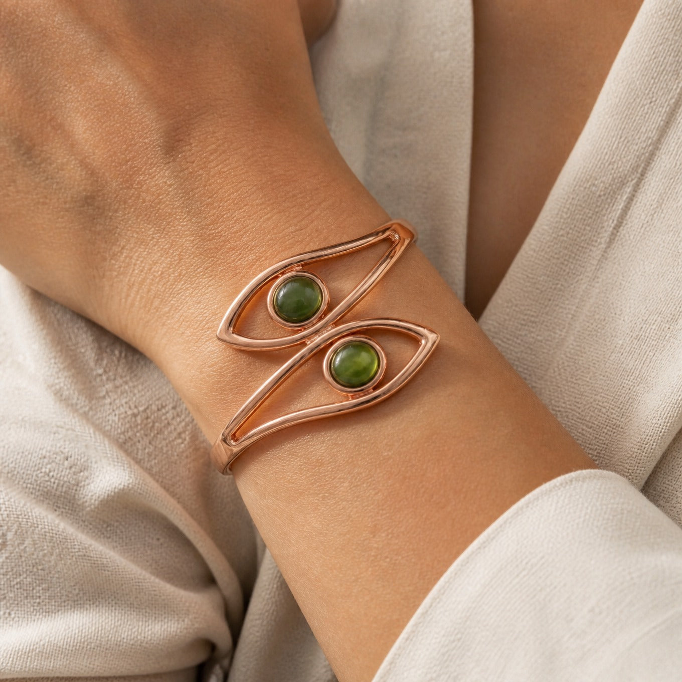 Bracelet en cuivre opale irisé