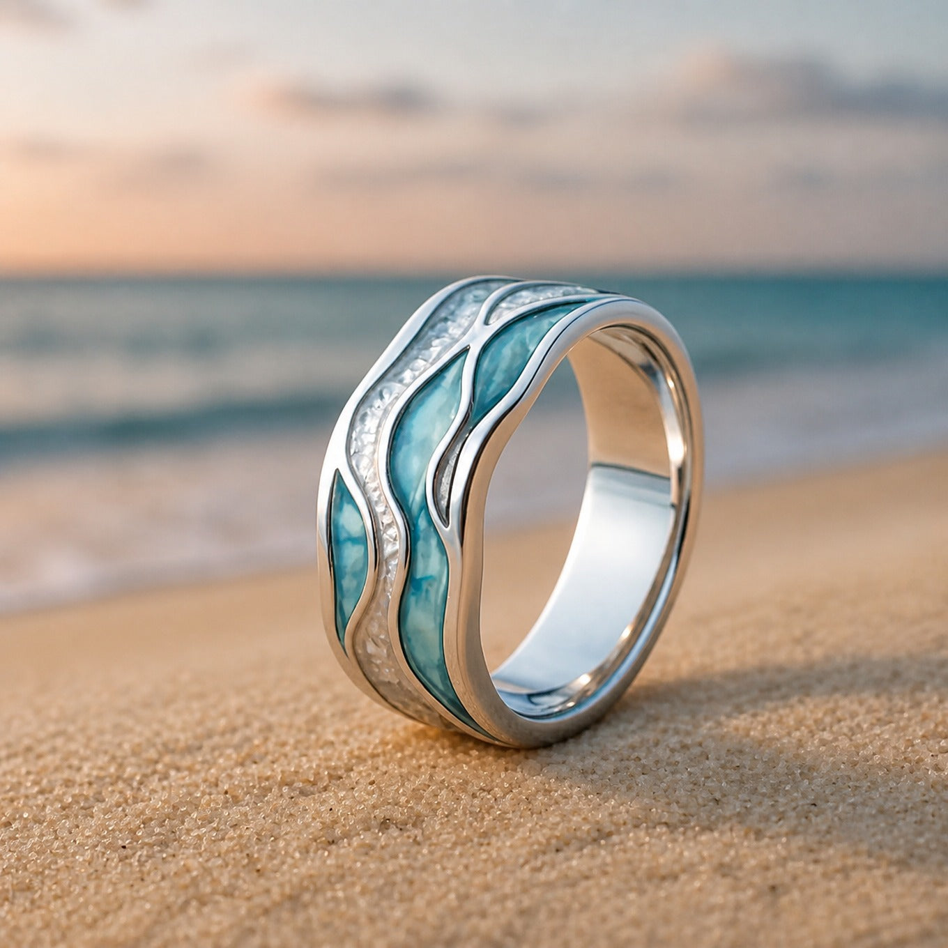 Bague Vague de Mer Turquoise