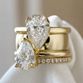 Bague Vintage en Zirconium Double en Forme de Goutte