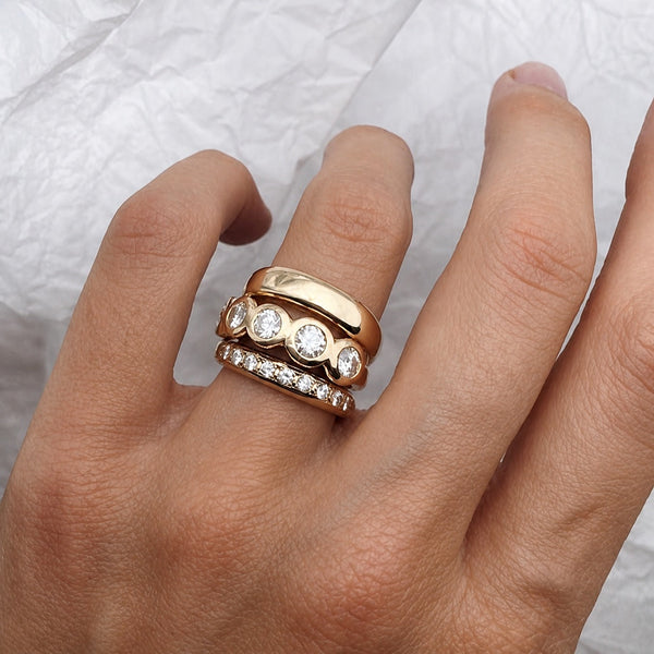 Bague Zenith Dorée Audacieuse et Imposante