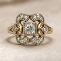 Bague en or vintage avec zirconia