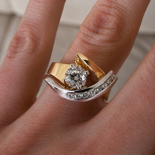 Bague artistique bicolore