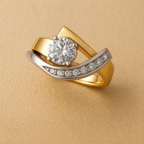 Bague à double teinte artistique