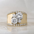 Bague Vintage en Zirconium Doré Brillant