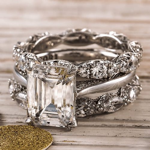 Bague en argent vintage à couches