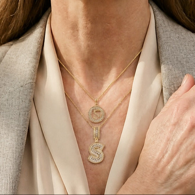 Collier Pavé Lettre Initiale