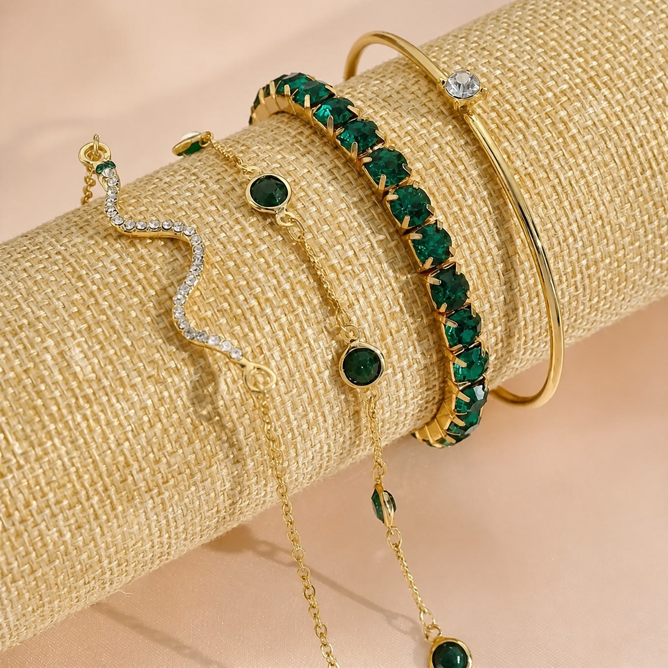Bracelet vintage en émeraude