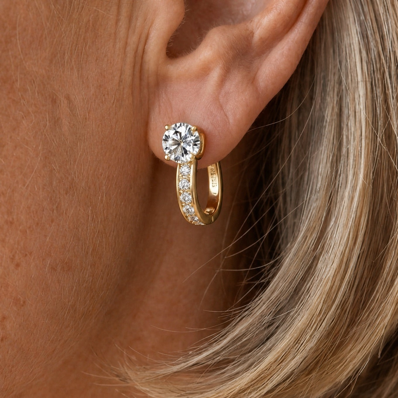Boucles d'oreilles en anneau Impératrice Dorée