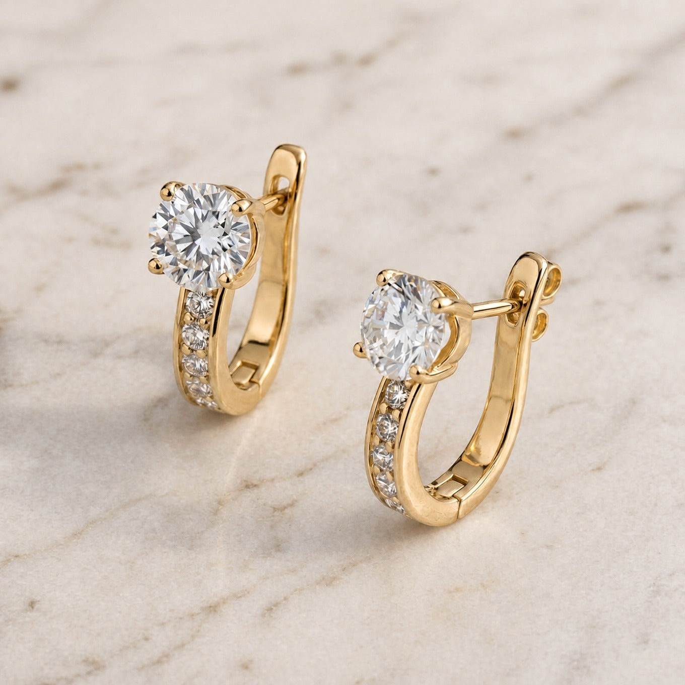 Boucles d'oreilles en anneau Impératrice Dorée
