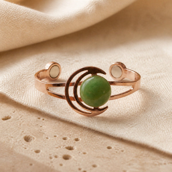 Bracelet en cuivre Boule Éternelle Émeraude