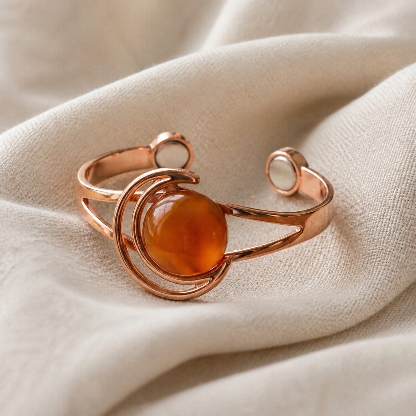 Bracelet en cuivre avec perles de citrine