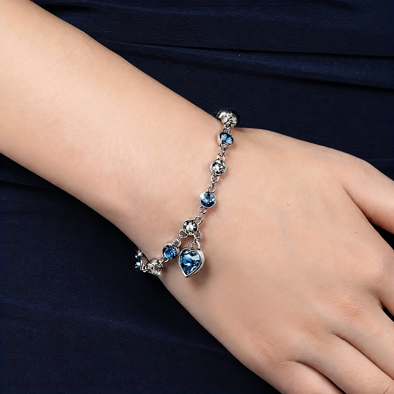 Bracelet Valtameri Sydän Hehku en Or Blanc