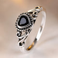 Bague Onyx Cœur Zirconia