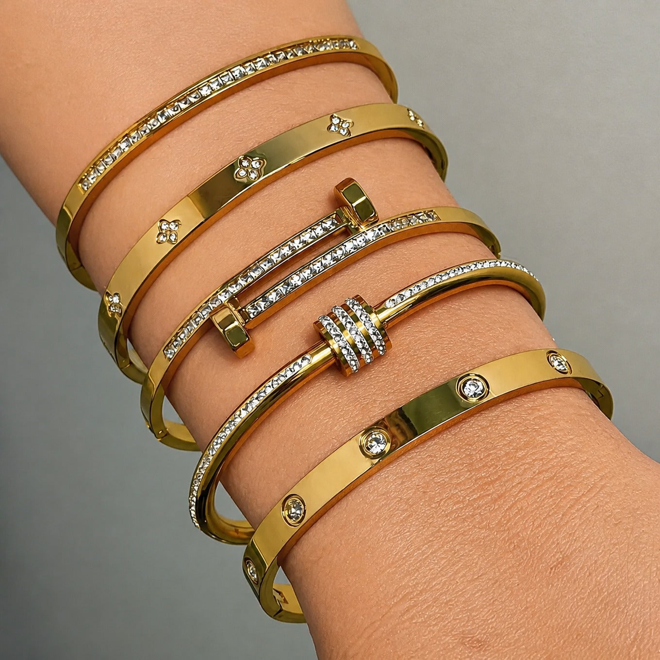 Bracelet en cristal doré spectaculaire