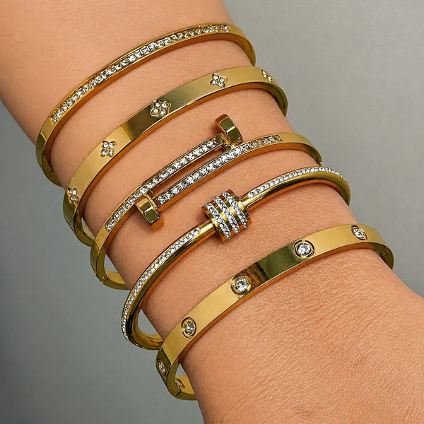 Bracelet en cristal doré spectaculaire