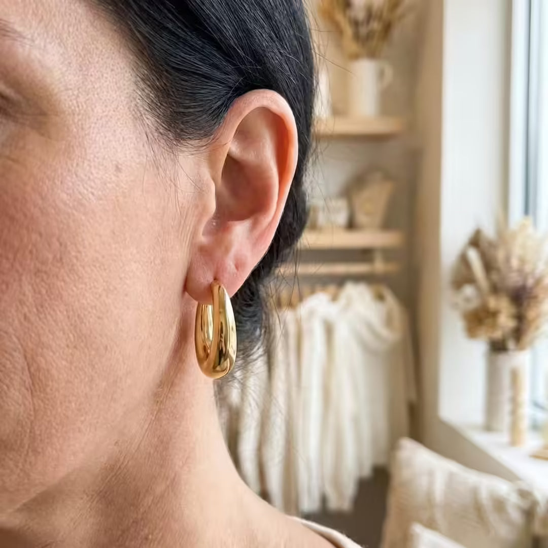 Boucles d'oreilles en anneau dorées classiques