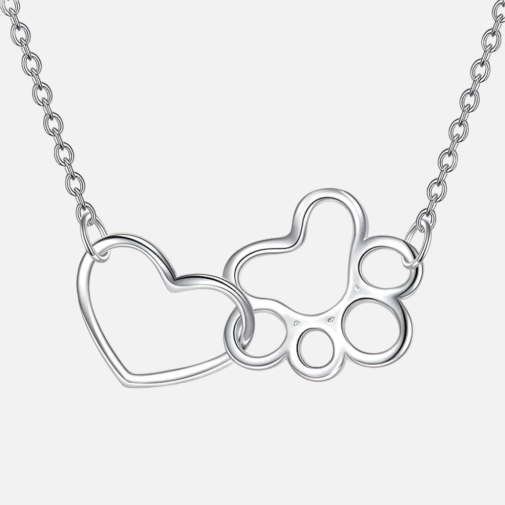 Collier en argent sterling avec pendentif en forme de cœur en cristal